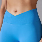 Crossover Waist Women Yoga Leggings Hips Lifting Gym Leggings Seamless Sport Pants High Waist Fitness Leggings Workout Running