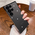 Luxury Plating Frameless Case For Samsung S25 S24 Ultra S23 S22 Ultra Transparent Camera Lens Film Protection Shockproof Cover