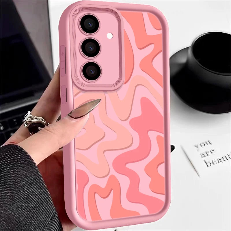 Striped Pattern Phone Case For Samsung Galaxy A17 A56 A16 A36 A55 A54 A15 A25 A35 5G S25 Edge S24 S23 S22 Ultra S24 FE TPU Cover