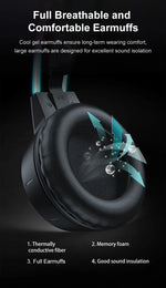 ONIKUMA RGB Gaming Headphones with HD Flexible Mic 3.5mm Gaming Headsets For PC Xbox PS4 PS5 Switch Computer Games