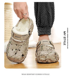 YRZL Winter Colgs Slippers Men's Shoes Men Beach Working Garden Shoe Home Soft Plush Slippers Bedroom Fuzzy Shoes Indoor Outdoor