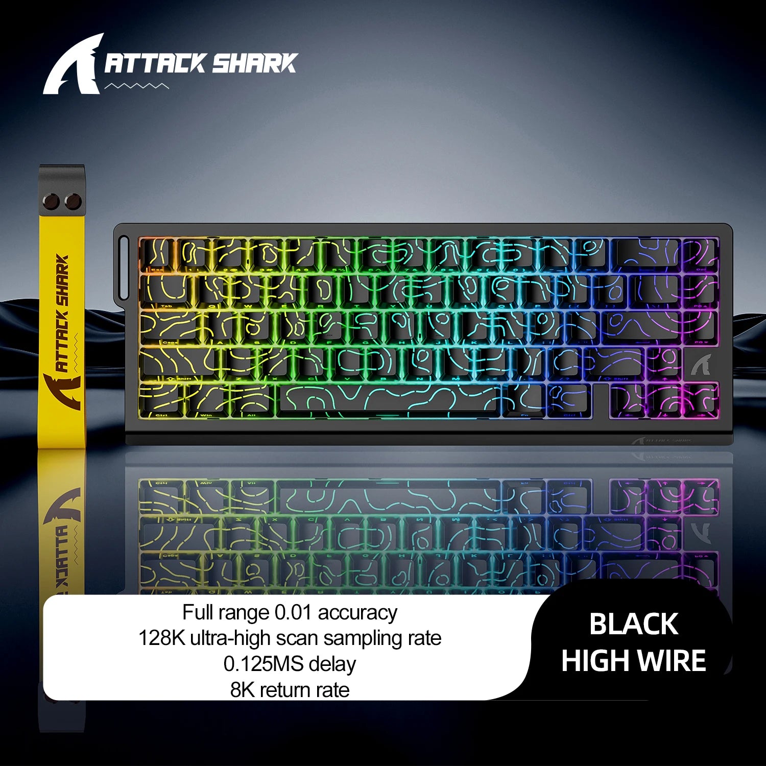 X68HE ATTACK SHARK Magnetic Gaming Keyboard Mechanical Wired for Pro Gaming 0.01mm Rapid Trigg 8000Hz SOCD/Rs 0.125ms 128K Rate