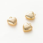 4pcs/lot 14K 18K Gold Plated Heart Charm with Jump Ring Necklace Making Supplies Solid Love Pendant For DIY Jewelry Accessories