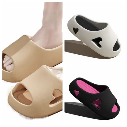 Solid Color Slippers 2024 Fashion Thick Sandals Non-slip Beach Slides Women