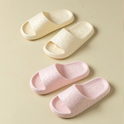 Summer Cute Bear Printting Women Slippers Indoor Bathroom Non-slip Thick Soft Sole Sandals Exquisite Beach Cool Outdoor Shoes