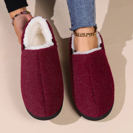 Bebealy Winter Slippers For Men Outdoor Antiskid Men Slippers Fashion Casual Warm Fluffy Slippers Indoor Plush Flat Men Shoes