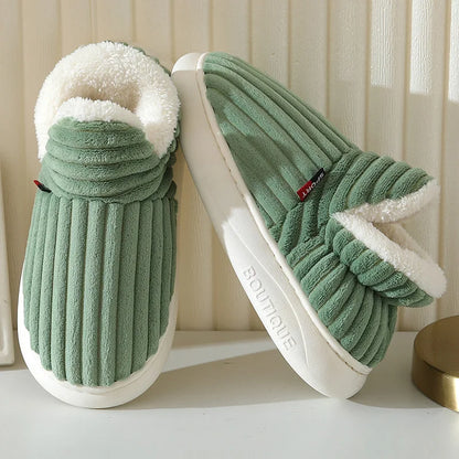 Litfun New Fur Slippers For Women Men Winter Furry Fashion Warm Ankles Plush Cozy Slides For Home Indoor Soft Sole Cotton Shoes