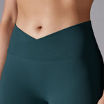 Crossover Waist Women Yoga Leggings Hips Lifting Gym Leggings Seamless Sport Pants High Waist Fitness Leggings Workout Running