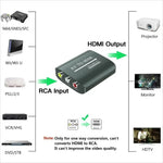 HD 1080P AV to HDMI RCA To HDMI Composite Adapter Converter With USB Cable CVBS AV Adapter For N64 Wii PS1/2/3 Xbox One SNES etc