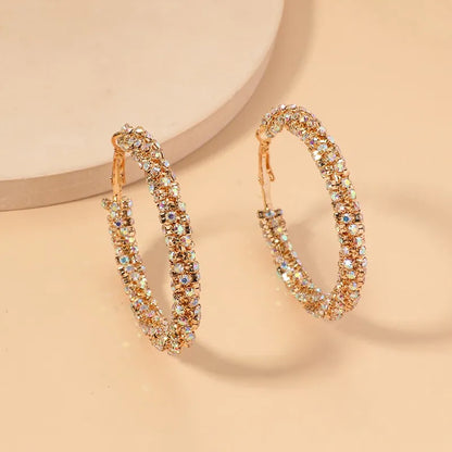 2 PCS fashionable and minimalist design, with a sense of slimming circles and exaggerated earrings. Cross border European and Am