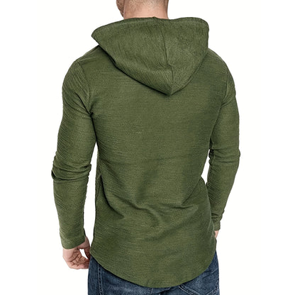 New Spring Autumn Streetwear Fashion Outwear Men's Soild Color Hooded Sweatshirt Hoodies Casual Loose Thin Coats