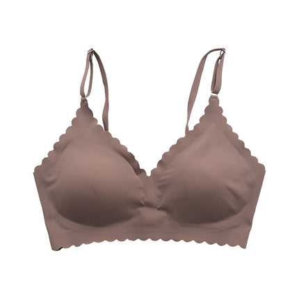 Hot Sale 9 Colors Comfy Bra WireFree Padded Wavy Edge Korea Laser Cutting Invisible Yoga Wear Ladies Bra Seamless Women Bra