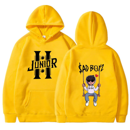 Spring Men's Hoodies Junior H Sad Boys Harajuku Girls Hip Hop Pullover Fancy Music Gift Casual Loose Comfortable Sweatshirt