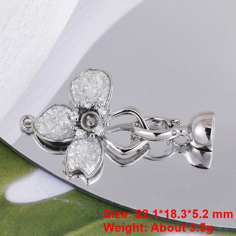 Juya Handmade 18K Gold Silver Plated Fastener Bail Connector Clasps Accessories For Needlework Pearls Beads Jewelry Making