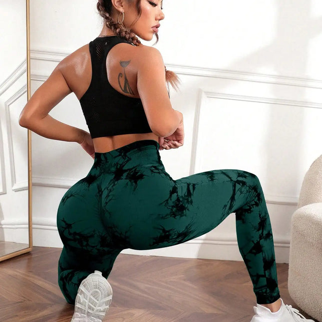 New Tie Dye Yoga Pants Sport Leggings Women Seamless High Waist Push Up Woman Tights Fitness Workout Leggins Gym Clothing
