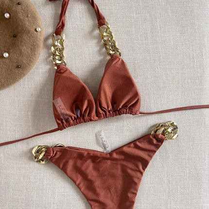 RUOTONGSEPT New Sexy Bikini 2023 Triangle Bathing Suit for Women Brazilian  Bikini Set 2-piece Halter Swimwear Push Up Swimsuit