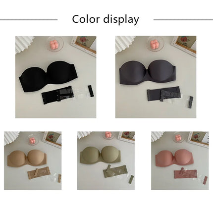 FINETOO Sexy Strapless Bras Women Wireless Bralette Soft Female Underwear Ladies Seamless Bras Invisible Bra With 2pcs Straps