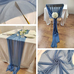 Chiffon Table Runner Sheer Fabric Silk for Boho Sheer Fabric Wedding Arch Overlay Draping Decoration Birthday Party Table Decor