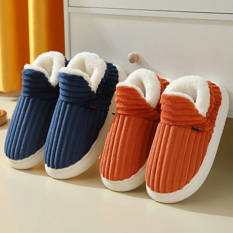 Litfun New Fur Slippers For Women Men Winter Furry Fashion Warm Ankles Plush Cozy Slides For Home Indoor Soft Sole Cotton Shoes