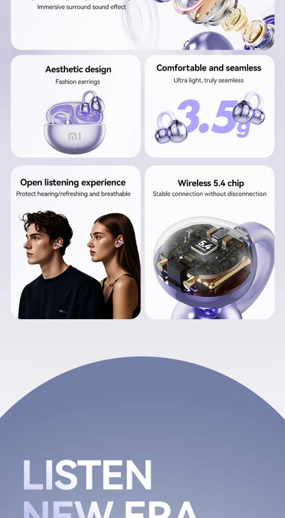 XIAOMI M91 Ear Clip Wireless Earphone New Open Ear Sport Bluetooth 5.4 Headphone ENC Noise Cancelling Headset With Mic