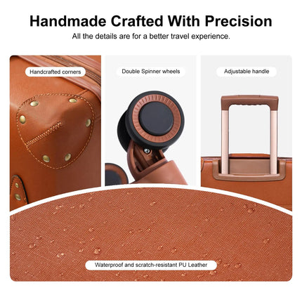 Urecity Vintage Luggage Sets Luxury Suitcase Set For Men & Women Retro Luggage with Double Spinner Wheels Rolling Suitcases Hot