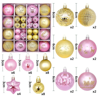 6Pcs 6CM Christmas Balls Decorations Christmas Tree Ornaments Ball Hanging Pendants Home Party Decor 2024 New Year Navidad Decor