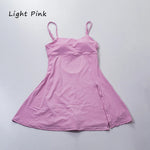 QINACTIVE Women's sports beautiful back dress Removable chest cushion cushion breathable outdoor yoga tennis skirt