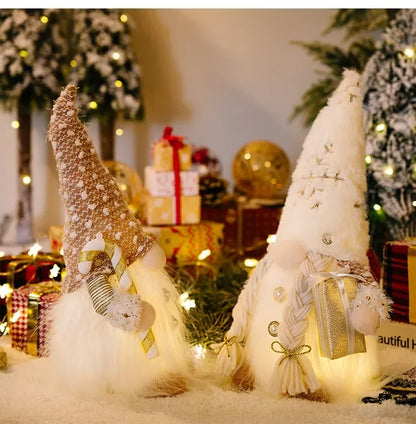 1~4pcs 2024 Christmas Doll Elf Knitted Gnome with Led Night Light Christmas Decorations for Home Xmas Navidad New Year 2025 Gift