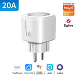 Tuya WIFI Smart Socket EU 16A/20A Wifi/Zigbee Smart Plug With Power Monitoring Smart HomeVoice Control Support Google Home Alexa