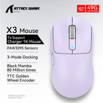 Attack Shark X3orX3Pro  PixArt 1K/4K lightweight，3-mode macro wireless gaming mouse,26K DPI PAW3395,suitable for laptop/Win/Mac