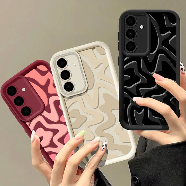 Striped Pattern Phone Case For Samsung Galaxy A17 A56 A16 A36 A55 A54 A15 A25 A35 5G S25 Edge S24 S23 S22 Ultra S24 FE TPU Cover