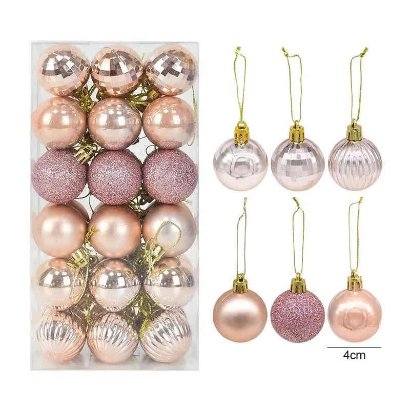 1box Christmas Balls Christmas Tree Ornaments Ball Xmas Hanging Tree Pendants Home Party Decor 2026 New Year Gift Noel Navidad