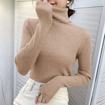 Women Fall Turtleneck Sweater Knitted Soft Pullovers Cashmere Jumpers Basic Soft Sweaters For Women 2024 Autumn Winter