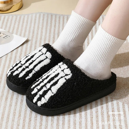 Christmas Elk Cotton Slippers For Women Men Winter Cute Cartoon Slippers Indoor Non Slip Couple Floor Slides Home Plush Shoes