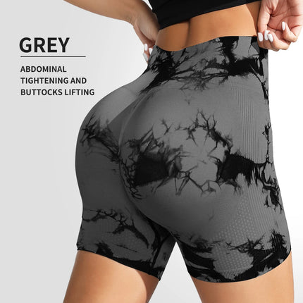 Tie Dyed Seamless Fitness Pants WOMENS High Waist and Lifting Sports Tight Shorts Running Sexy Peach Fitness Yoga Shorts Yoga