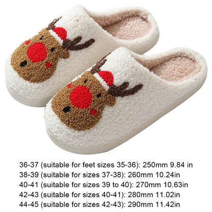 Christmas Deer Slippers Indoor Warm Slipper Women Men Bedroom Slipper Women Fuzzy Fluffy Slippers for Winter for Christmas Gift