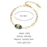 YACHAN 18K Gold PVD Plated Stainless Steel Chain Bracelets for Women Charm African Turquoise Natural Stone Trendy Jewelry Gift