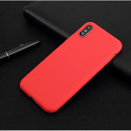 Candy Color Cover Case For iphone X XR XS XS Max Simple Solid Color Ultrathin Soft TPU case
