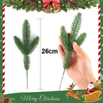 Wholesale Pine Needle Branch Artificial Christmas Green Snow Frosted Fake Plants Sprigs Stem DIY Wreath Home Garland Decorations