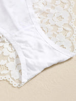 1 Set Elegant Erotic Lace Embroidery Breathable Fabric Lingeries : Push-Up Bra, Low Waist Sheer Panty - Ultimate Valentine's Day