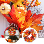 Autumnal Halloween Thanksgiving Maple Pumpkin Wreath Door Decorative