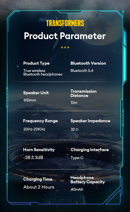 free shippping items cheap TRANSFORMERS TF-T10 True Wireless Bluetooth Earphones Music Headphones High Quality Choice Earbuds