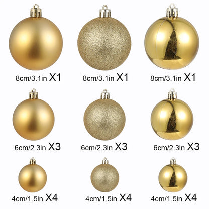 24Pcs Christmas Decoration 4-8CM Christmas Ball Xmas Tree Pendent Ornaments Home Decor Navidad New Year Party Supplies Accessory