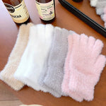 Fashion Winter Mink Velvet Five Finger Gloves Plush Warm Cold-proof Gloves Women Outdoors Cycling Solid Color Wistiti Mittens