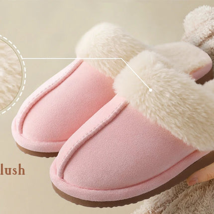 Comwarm Fluffy Winter Slippers For Women Furry Fuzzy Home Shoes Faux Fur House Plush Slippers Indoor Warm Comfy Mute Flats Slide