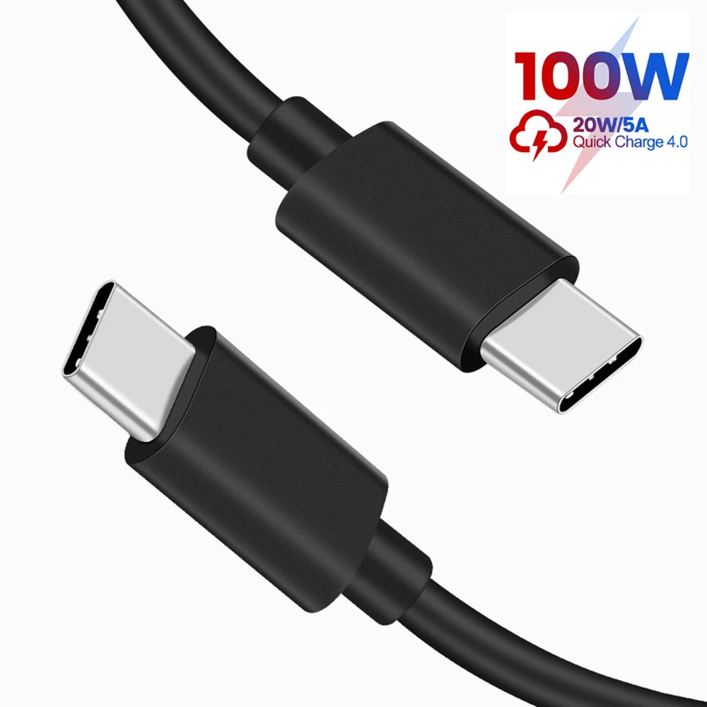 USB Cable PD100W USB C to Type C Fast Charger Cable for Xiaomi Samsung Huawei MacBook iPad 5A Mobile Phone Cord USB Cable Type C