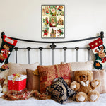 12pcs Vintage Christmas Greeting Cards Set Santa,Elk,Xmas Tree Postcard Set,Note Cards Small Card,Perfect Vintage Christmas Gift