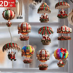 A Set of 10Pcs Santa Claus Parachute Series Handmade Wooden Hanging Ornaments - Perfect Holiday Gift Decoration for Home and Garden