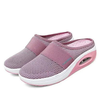 Women Wedge Breathable Slippers 2024 Summer Anti-slip Premium Sandals Vintage Casual Female Platform Shoes Plus Size Slides