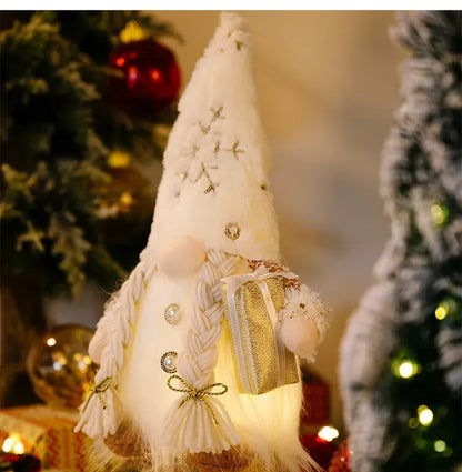 1~4pcs 2024 Christmas Doll Elf Knitted Gnome with Led Night Light Christmas Decorations for Home Xmas Navidad New Year 2025 Gift